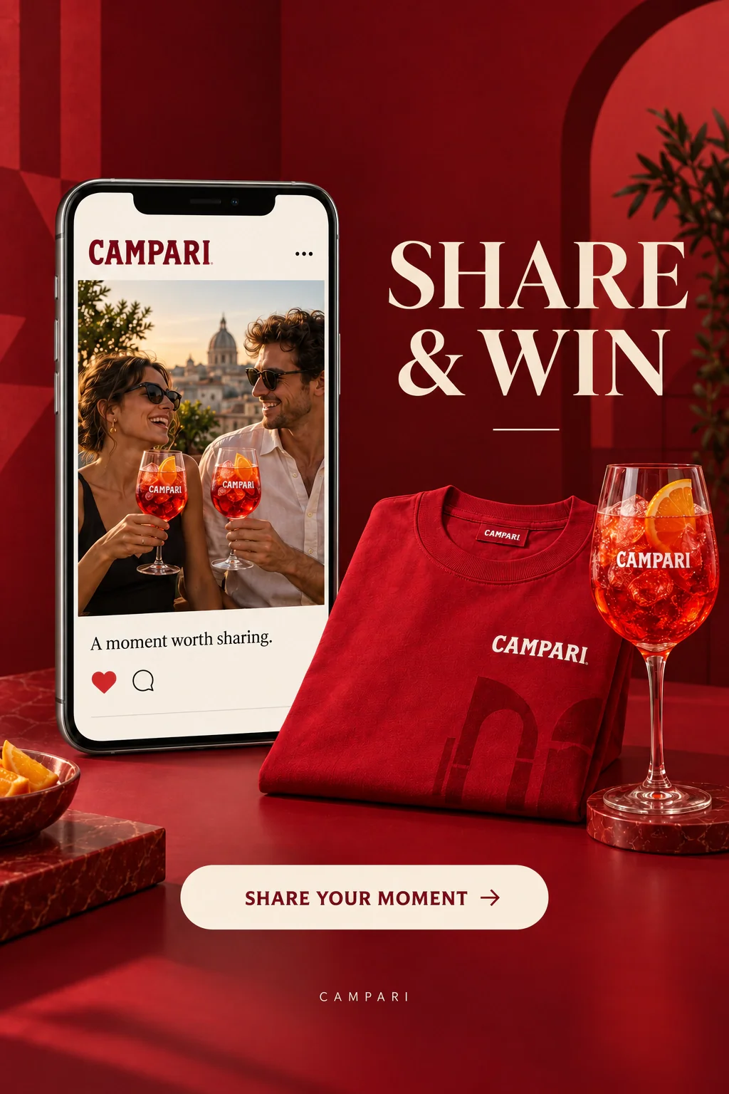 Share and win: the Campari slot machine promotion on a smartphone